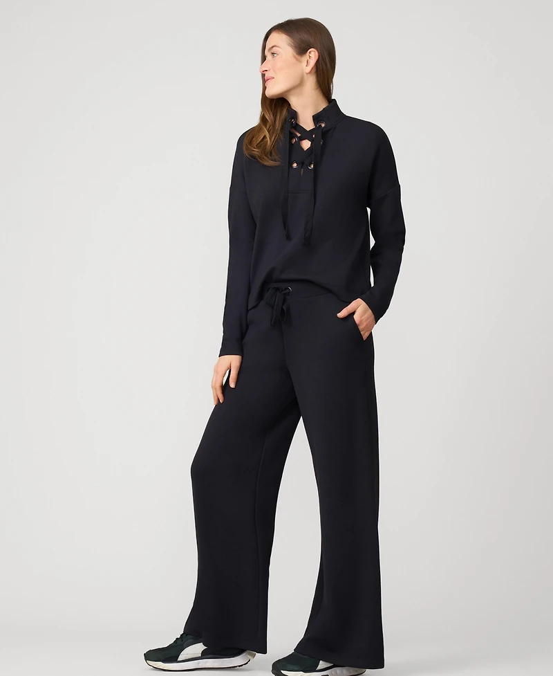 Cable & Gauge Grommet Detail Top Wide Leg Pant Lounge Set
