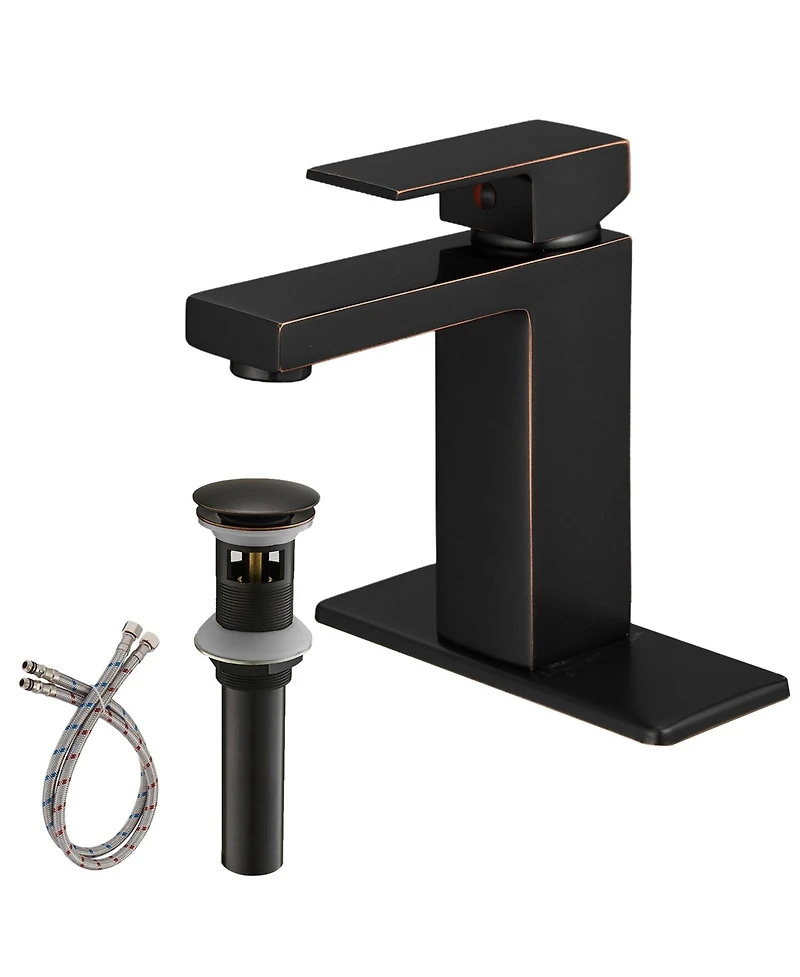 Greenspring Single Hole Single-Handle Low-Arc Bathroom Faucet With Pop-up Drain Assembly in Oil Rubbed Bronze
