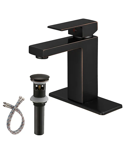 Greenspring Single Hole Single-Handle Low-Arc Bathroom Faucet With Pop-up Drain Assembly in Oil Rubbed Bronze