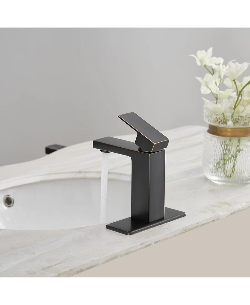 Greenspring Single Hole Single-Handle Low-Arc Bathroom Faucet With Pop-up Drain Assembly in Oil Rubbed Bronze