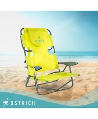 Ostrich On-Your-Back Outdoor Reclining Beach Lounge Pool Camping Chair, Green