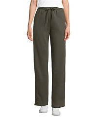 Lands' End Women's Petite Serious Sweats High Rise Relaxed Straight Leg Pants - Set Bottom