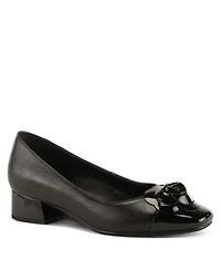 Azura Women's Angelinite Leather Slip-On Cap-Toe Shoes with Floral Applique, Cushioned Insole, and Flexible Low Heel – Everyday Comfort