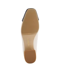 Azura Women's Angelinite Leather Slip-On Cap-Toe Shoes with Floral Applique, Cushioned Insole, and Flexible Low Heel – Everyday Comfort
