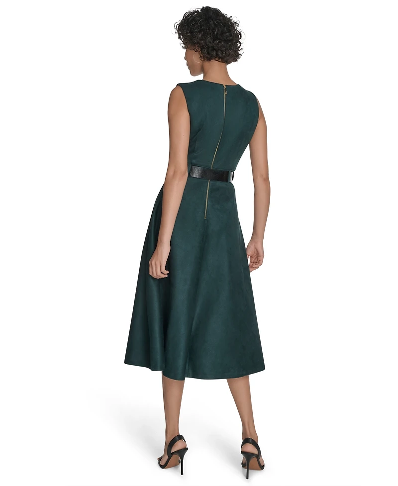 Calvin Klein Women's Belted Midi Dress