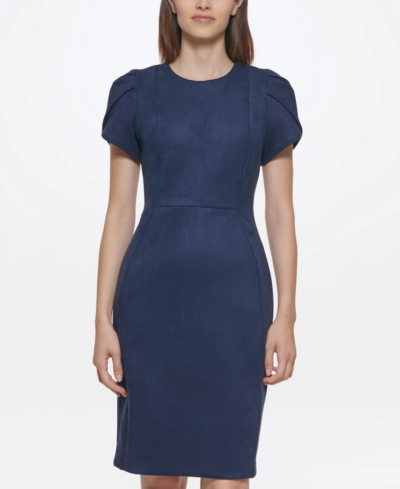 Calvin Klein Women's Tulip Sleeve Short Dress