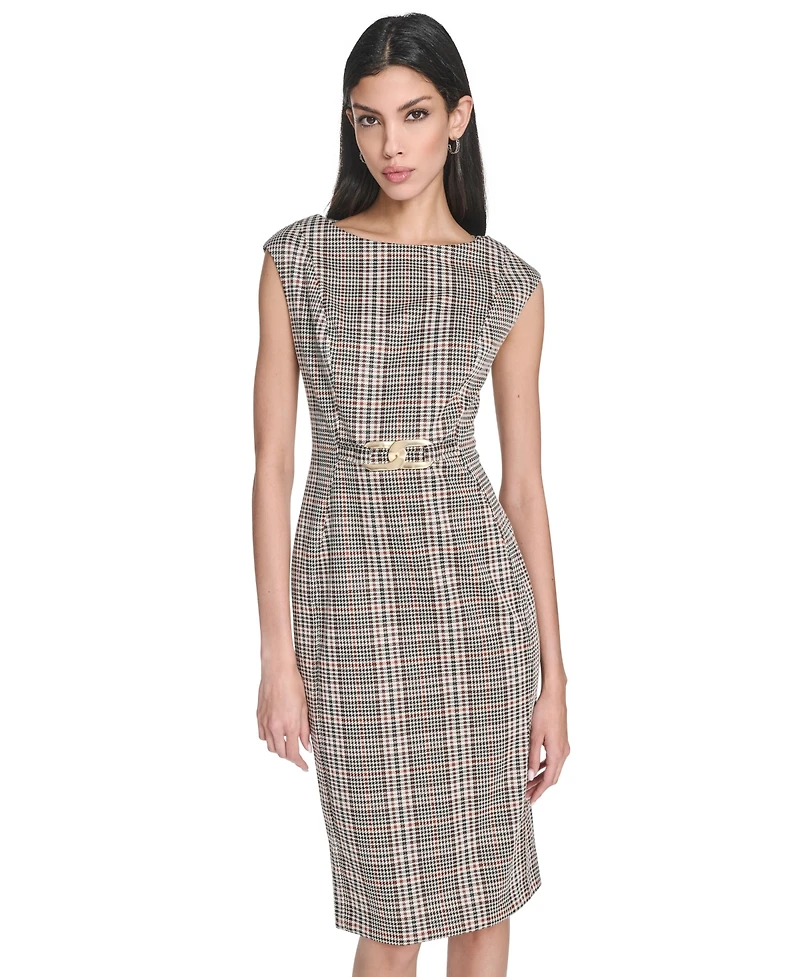 Calvin Klein Women's Menswear Sheath Short Dress