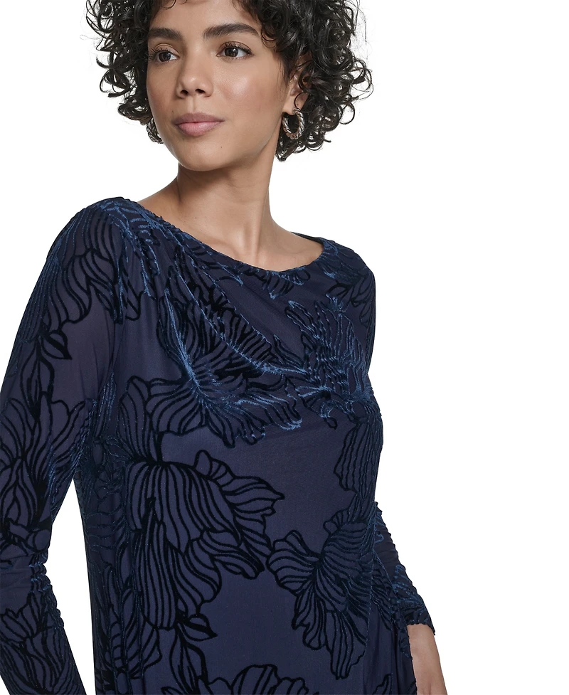 Calvin Klein Women's Velvet Burnout Shift Dress