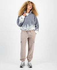 Hippie Rose Juniors' Sherpa Cargo Jogger Pants