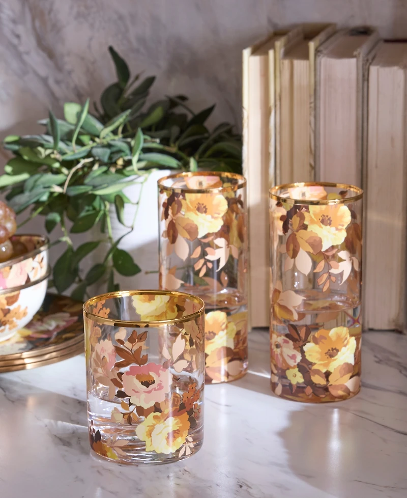 MacKenzie-Childs Wild Rose Highball Glasses, Set of 4