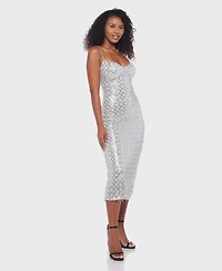 Alex & Sophia Juniors' Sweetheart Neck Side Slit Dress