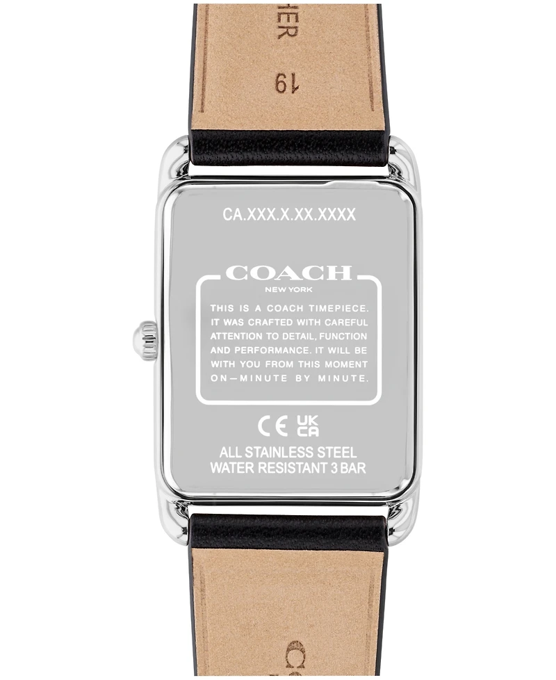 Coach Men's Elliot Black Leather Strap Watch