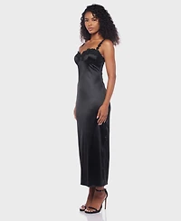 B Darlin Juniors' Embroidered Lace Spaghetti Strap Midi Dress