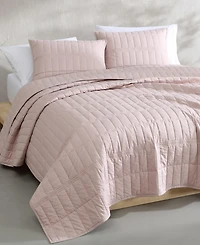 Closeout! Calvin Klein Washed Percale Solid Cotton -Pc. Quilt Set