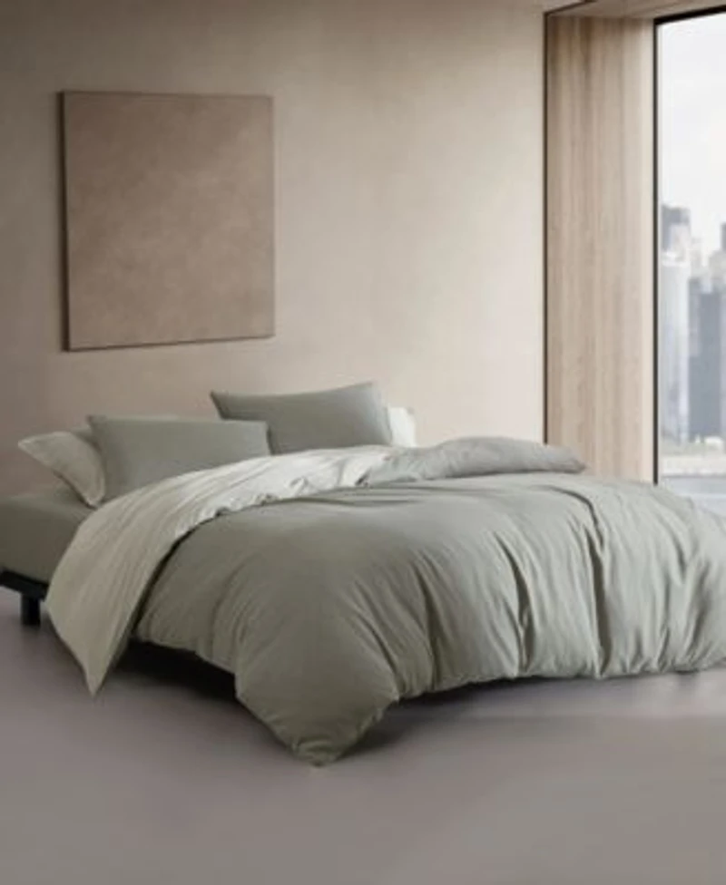 Calvin Klein Contrast Weave Rekoop Sateen Duvet Cover Set