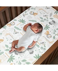 Lambs & Ivy Baby Jungle Friends 5-Piece Safari Animals Nursery Crib Bedding Set