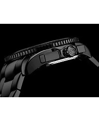 Stuhrling Men's Monaco Black Stainless Steel, Black Dial, 47mm Round Watch