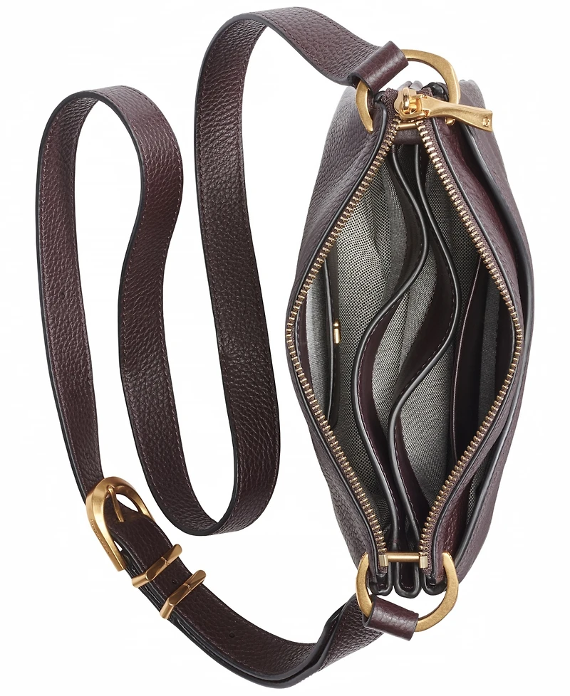 Donna Karan New York Glenwood Zippered Leather Crossbody with Tassel Detail