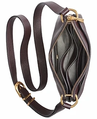 Donna Karan New York Glenwood Zippered Leather Crossbody with Tassel Detail