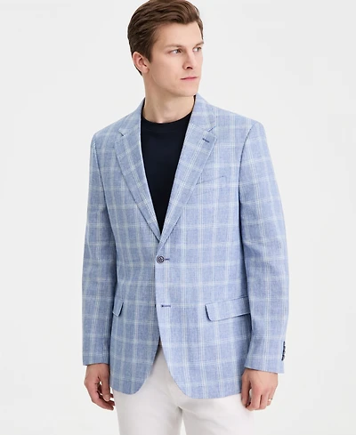 Nautica Men's Cotton & Linen Printed Modern-Fit Sport Coat