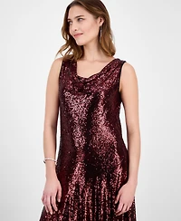 Robbie Bee Women's Sleeveless Cowl Neck Midi Dress