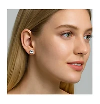 Half Carat Princess Cut Cubic Zirconia Stud Earrings