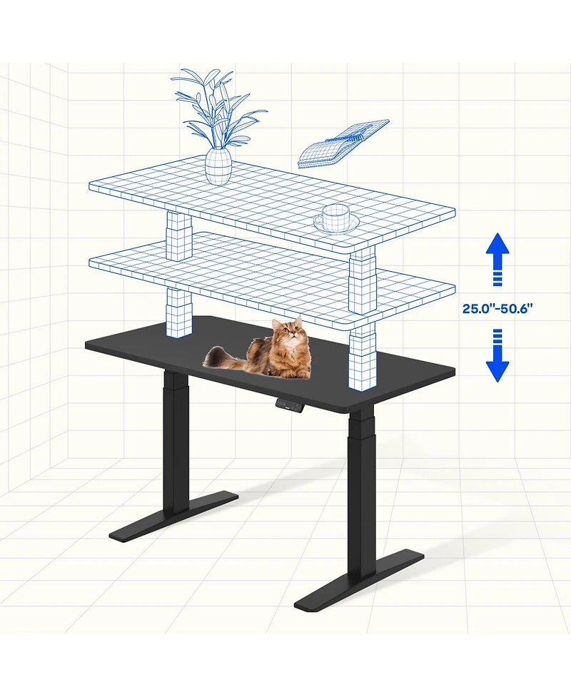 Flexispot E7-commercial Electric Adjustable Standing Desk, Rectangular Chipboard