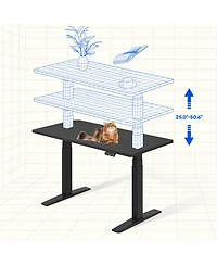Flexispot E7-commercial Electric Adjustable Standing Desk, Rectangular Chipboard
