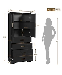 Casainc 72.2" Tall Freestanding Bathroom Cabinet with 3 Drawers, Adjustable Shelf, Soft-Close Doors and Steel Handles
