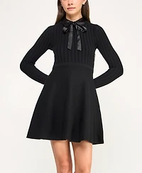 Invitee Juniors' Long Sleeve Collar Neck Sweater Dress