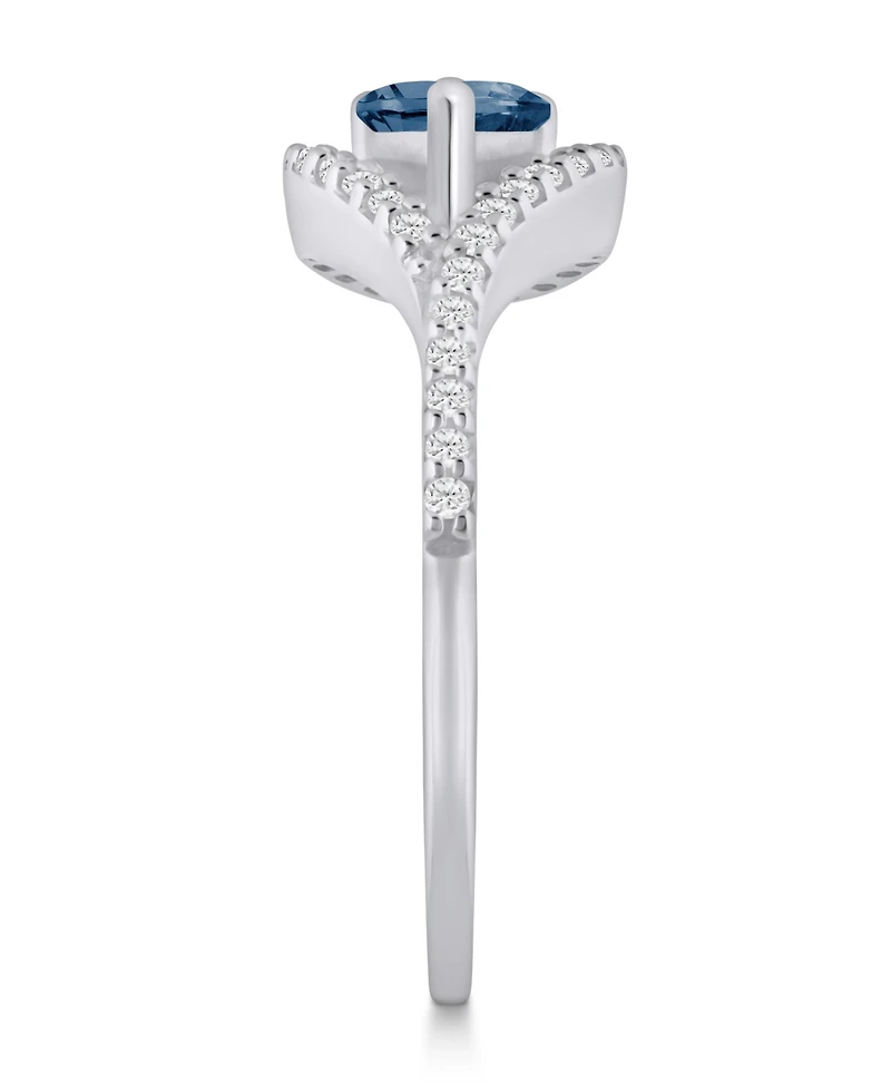 Macy's Gemstone and Diamond Ring (1/5 ct. t.w.) 10k White Gold (also Yellow Gold)