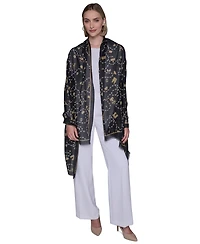 Karl Lagerfeld Paris Cultivated Pearls and Charms Oversized Neck Wrap