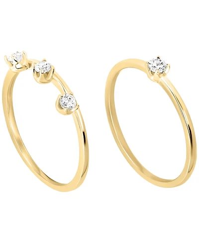 Macy's 2-Piece Cubic Zirconia Stackable Ring Set (0.48 ct. t.w.) in Gold Over Sterling Silver