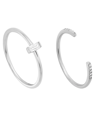 Macy's 2-Piece Cubic Zirconia Open Stackable Ring Set (0.23 ct. t.w.) in Sterling Silver