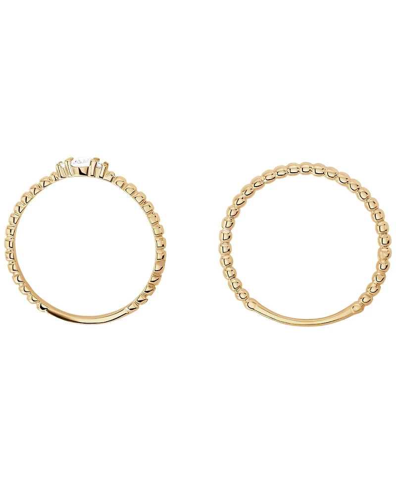 Macy's 2-Piece Cubic Zirconia Open Stackable Ring Set (0.27 ct. t.w.) in Gold Over Sterling Silver