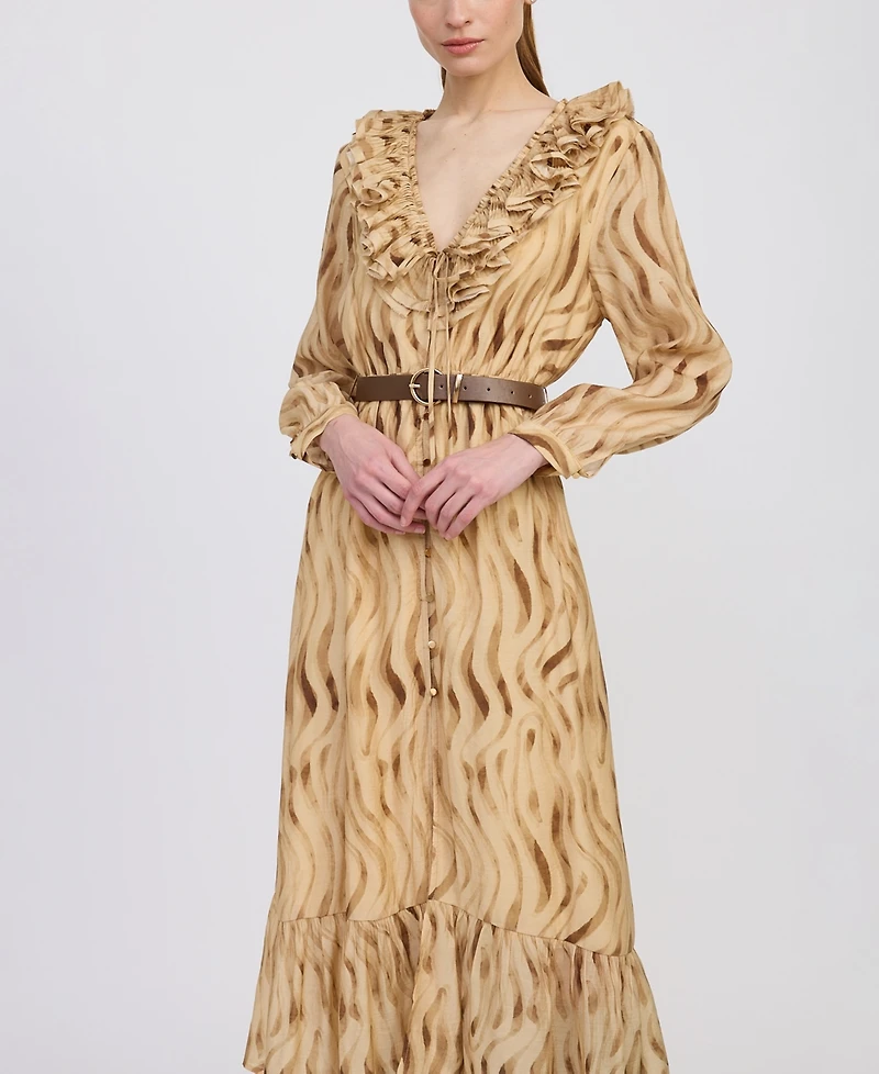 En Saison Women's Avayah Ruffle Midi Dress