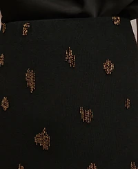 Donna Karan New York Women's Metallic Bead Embellished Pencil Skirt