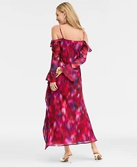 I.n.c. International Concepts Women's Ruffled Cold-Shoulder Dress, Macy's Exclusive