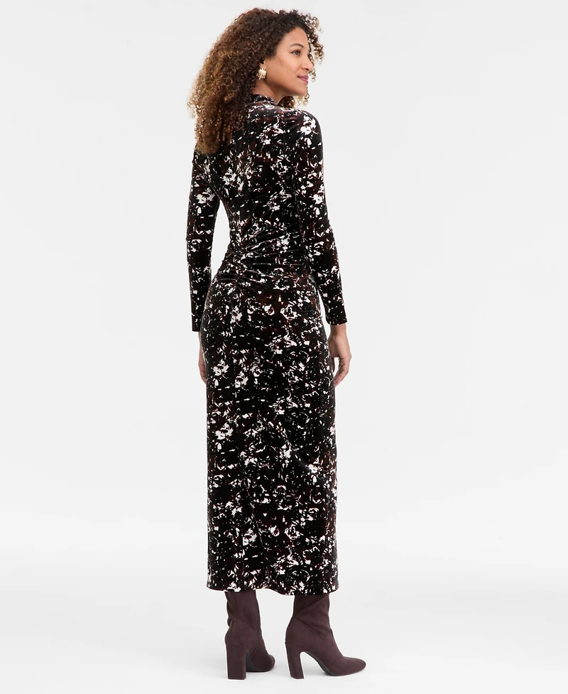 I.n.c. International Concepts Women's Velvet Shoulder Cutout Midi Dress, Macy's Exclusive