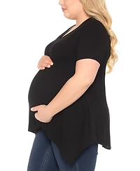 White Mark Plus Shirred Maternity Top