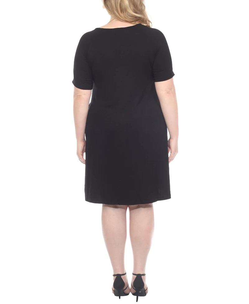 White Mark Plus Criss Cross Neckline Maternity Dress