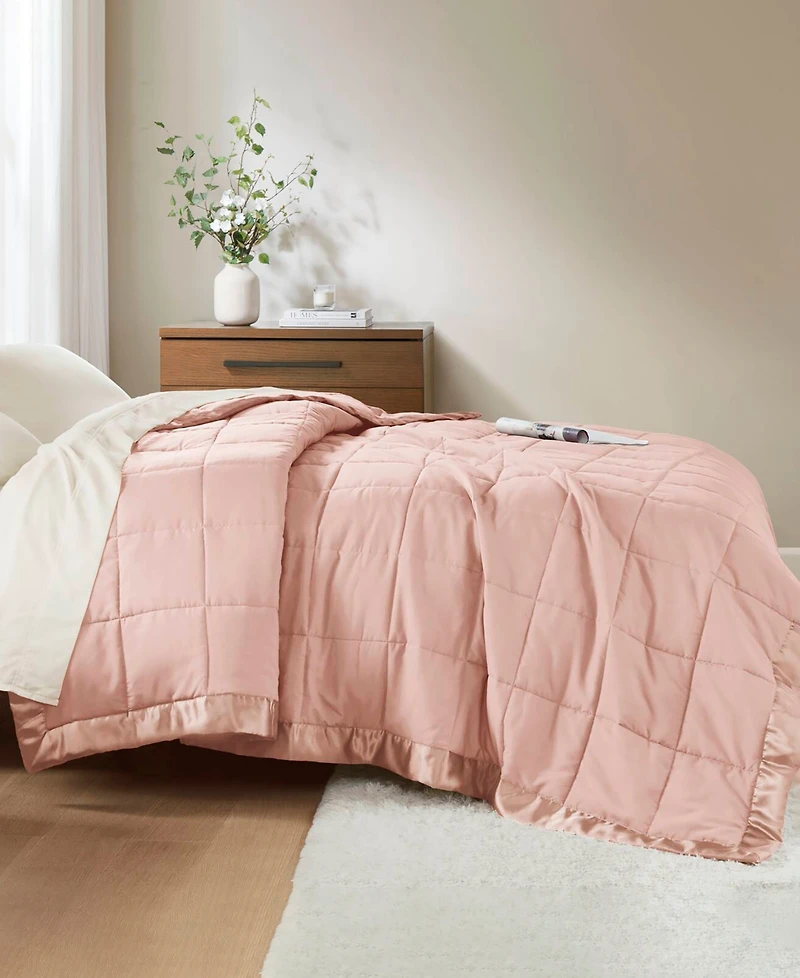 Madison Park Windom Lightweight Down Alternative Satin Trim Blanket