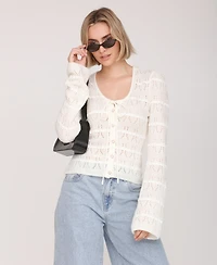 Avec Les Filles Women's Scoop Neck Cardigan