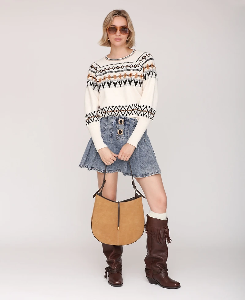 Avec Les Filles Women's Balloon Sleeves Sweater