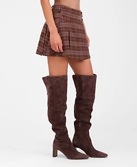 Avec Les Filles Women's Pleated Mini Skater Skorts
