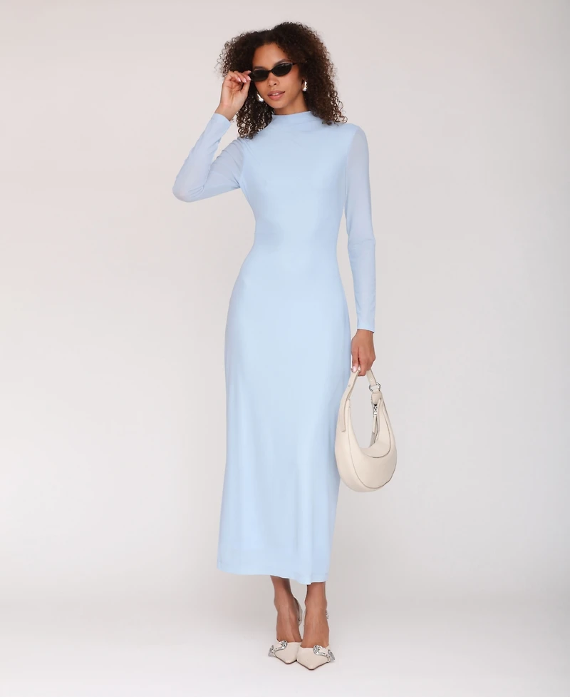 Avec Les Filles Women's Mock Neck Maxi Dress