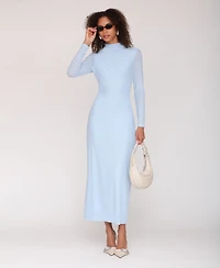 Avec Les Filles Women's Mock Neck Maxi Dress