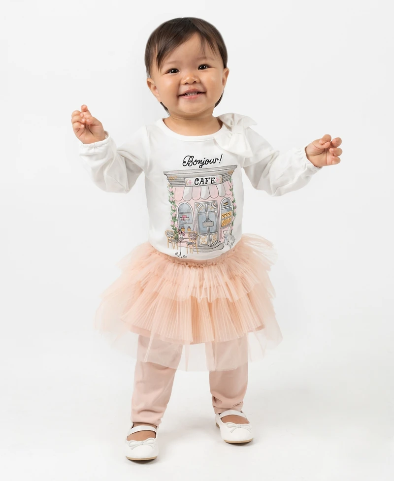 Rare Editions Baby Girls 2-Piece Bodysuit Tutu and Leggings Set