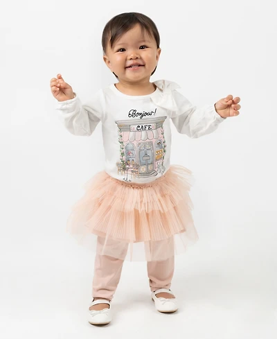 Rare Editions Baby Girls 2-Piece Bodysuit Tutu and Leggings Set