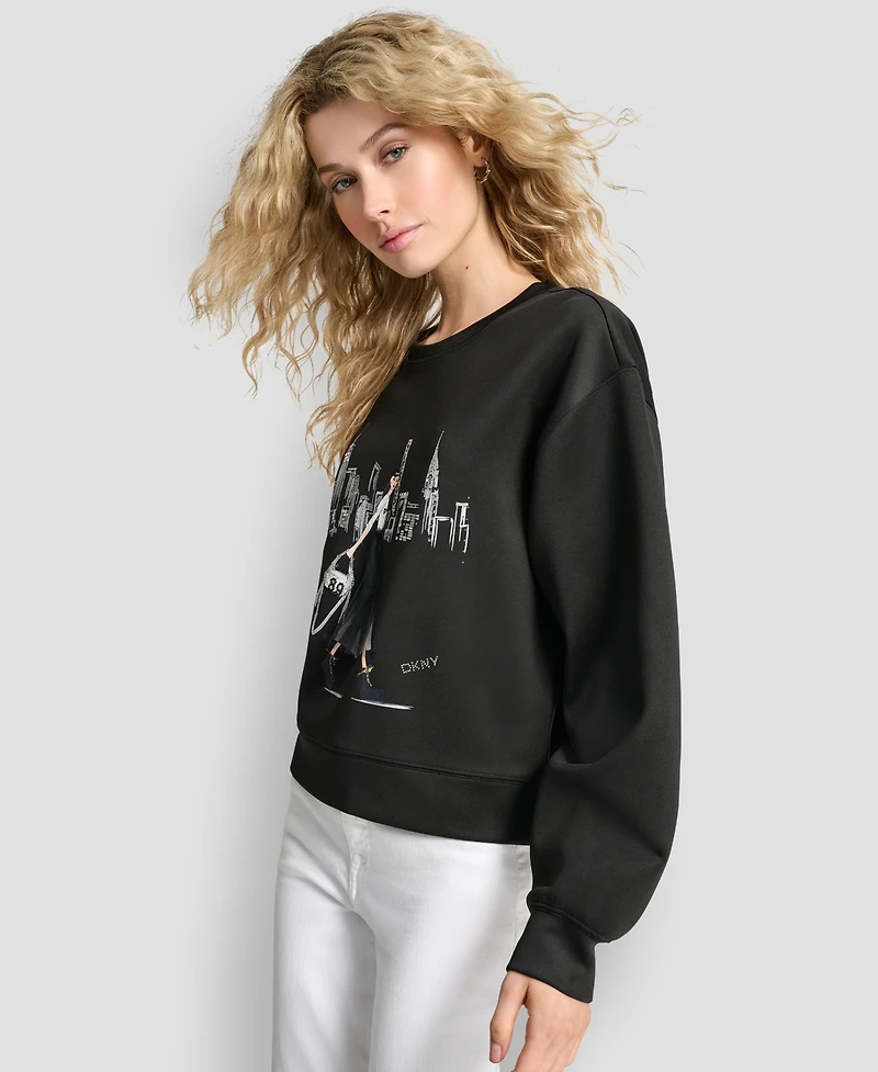 Dkny Women's Empire State Building Graphic Print Sweatshirt